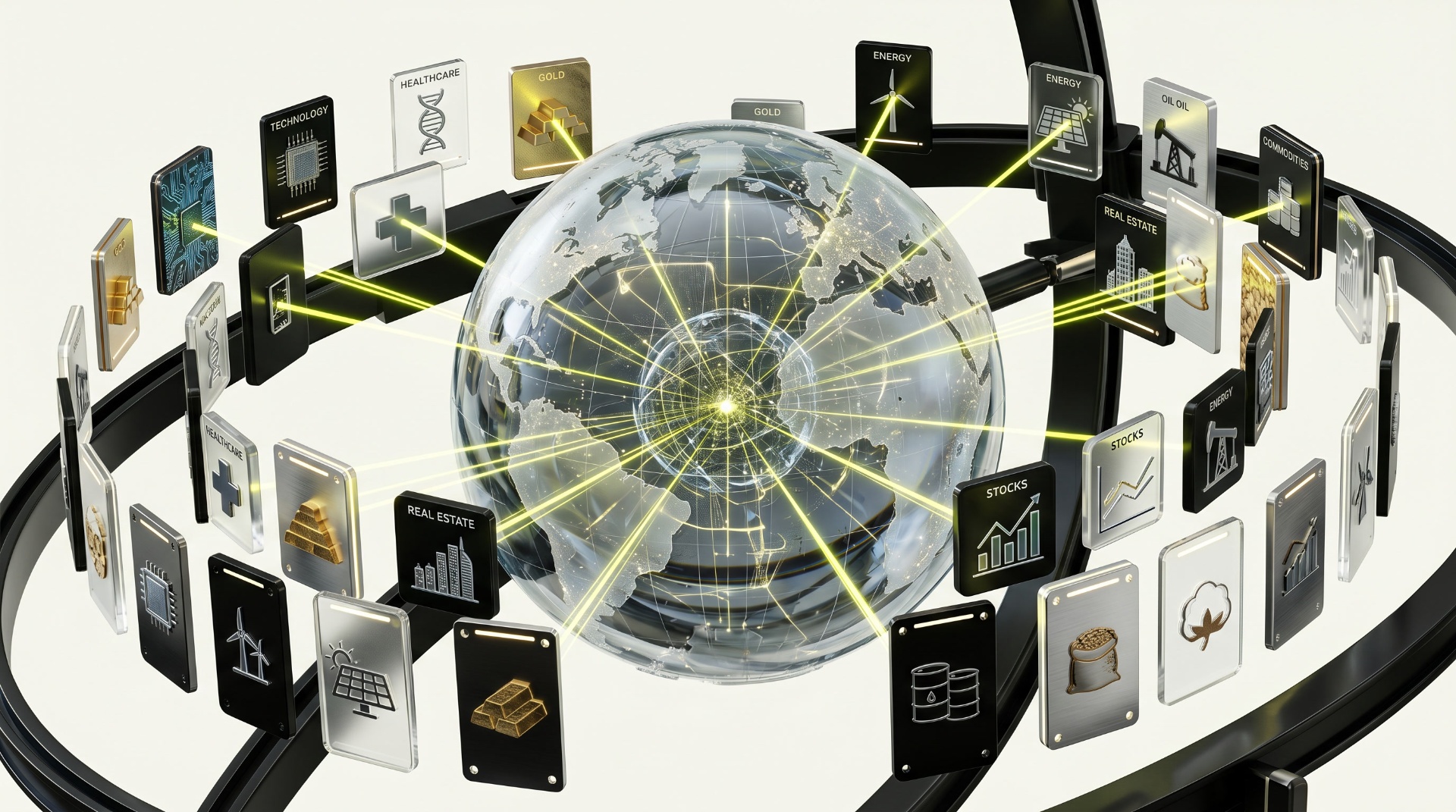 Global sectors connected through Bitsofink